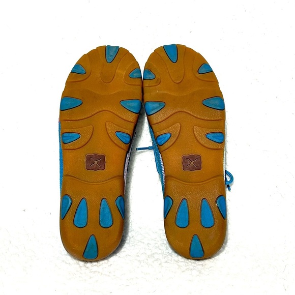 NEW Women’s Twisted X Boots‎ Fabric Driving Moccasins Shoes Turquoise Lace Up  9 - Picture 7 of 7